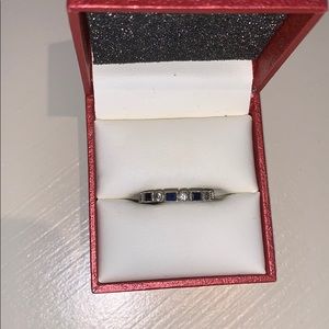 Saphire & Cz Eternity Band